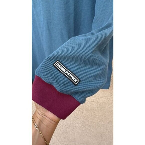 Adidas x Daniel Patrick Medium Long Sleeve Shirt Blue New Designer Men's - Picture 3 of 4